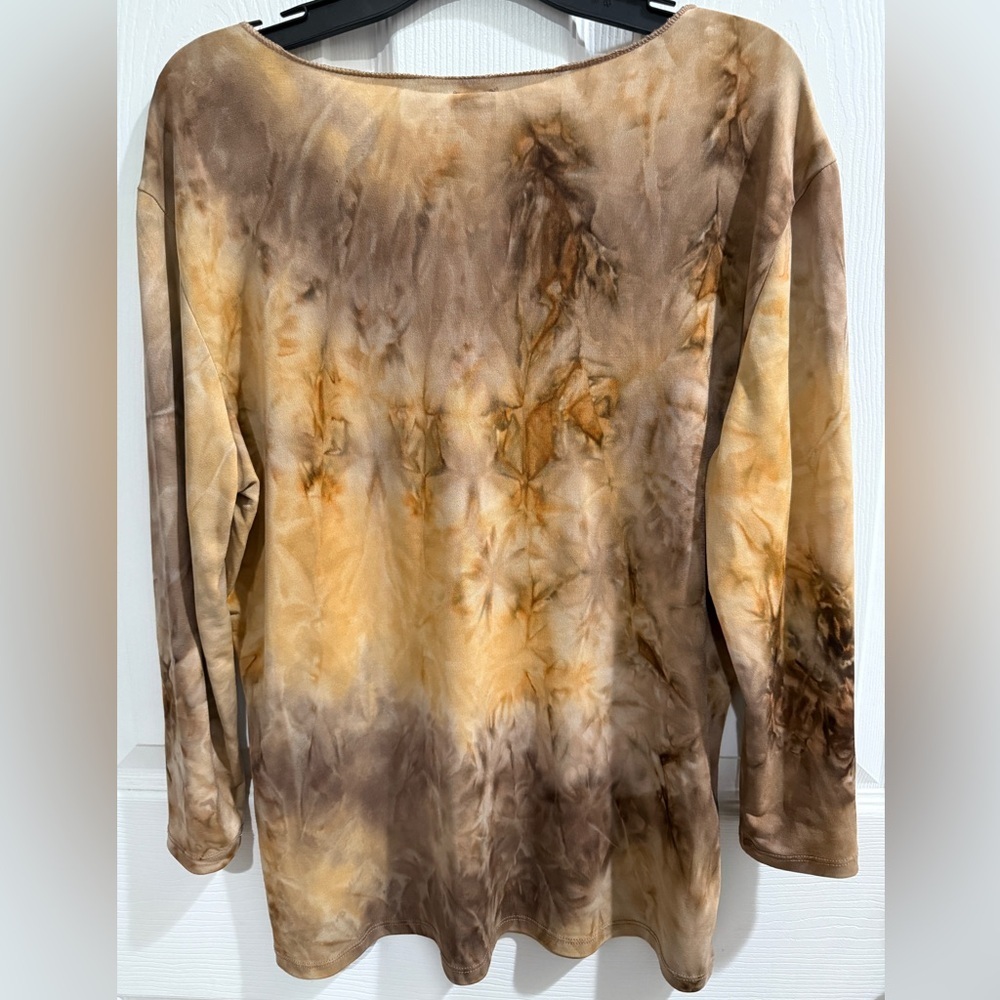 VTG Bobbie Brooks Brown Tie-Dye Sequin Blouse fairycore - Picture 4 of 4
